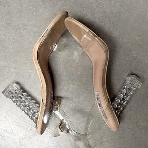 Cape Robbin Gold Heels with Transparent Straps